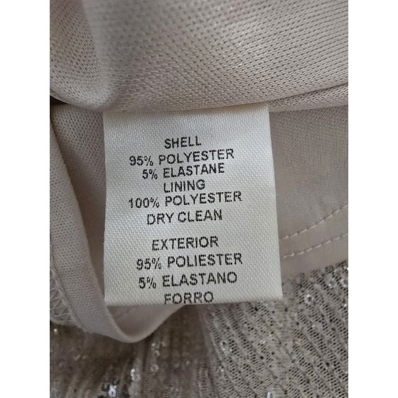 ELIZA J Womens‎ Nude/silver Sequin Draped Skirt Lined Long Sleeve Dress Size 4 - Picture 5 of 5